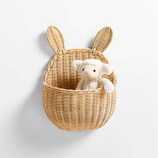 Wicker Bunny Kids Wall Basket