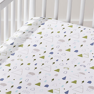 View Organic Stacked Animals Baby Crib Fitted Sheet details
