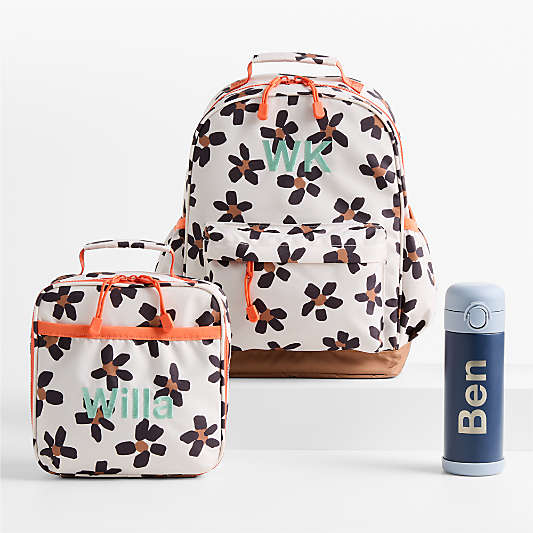 Blue Colorblock Insulated Stainless Steel Kids Water Bottle with Straw