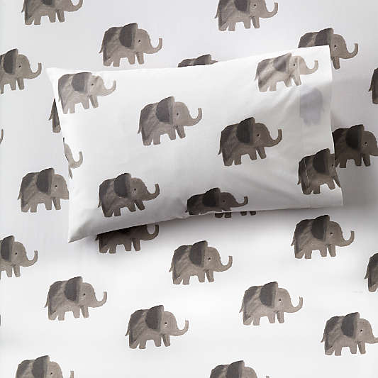 Organic Wild Excursion Elephant Toddler Pillowcase