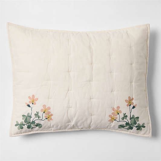 Wildflower Organic Cotton Voile Standard Quilt Bed Pillow Sham