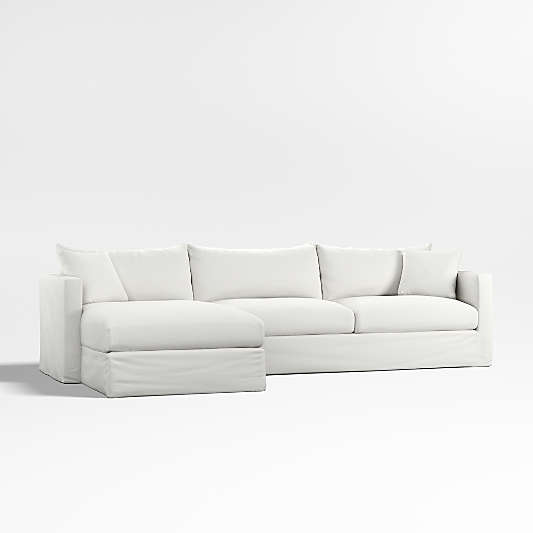 Willow II Slipcovered 2-Piece Left-Arm Chaise Sectional Sofa