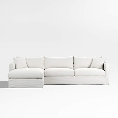 Willow II Slipcovered 2-Piece Left-Arm Chaise Sectional Sofa