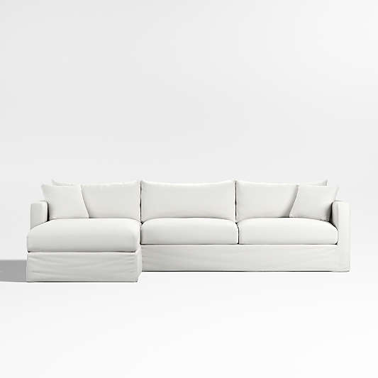 Willow II Slipcovered 2-Piece Left-Arm Chaise Sectional Sofa