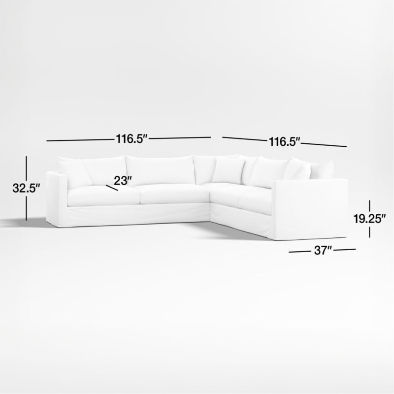 View Willow II Slipcovered 3-Piece L-Shaped Sectional Sofa - image 2 of 6