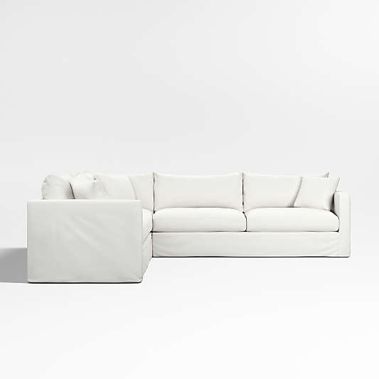 Willow II Slipcovered 3-Piece L-Shaped Sectional Sofa