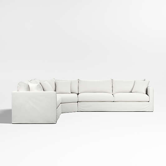 Willow II Slipcovered 3-Piece Wedge Sectional Sofa