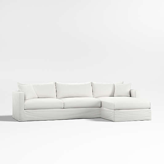 Willow II Slipcovered 2-Piece Right-Arm Chaise Sectional Sofa