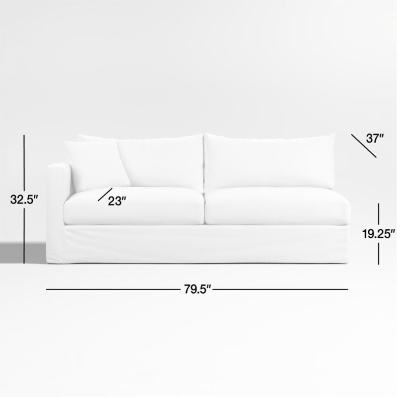 View Willow II Slipcovered Left-Arm Sofa Sectional Piece - image 3 of 3