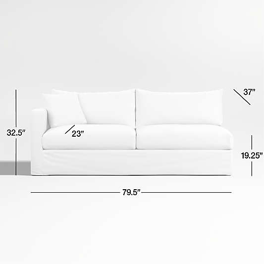 Willow II Slipcovered Left-Arm Sofa Sectional Piece