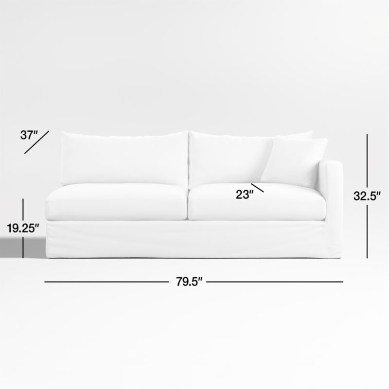 View Willow II Slipcovered Right-Arm Sofa Sectional Piece - image 3 of 3