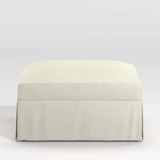 Willow Modern Slipcovered Square Cocktail Ottoman