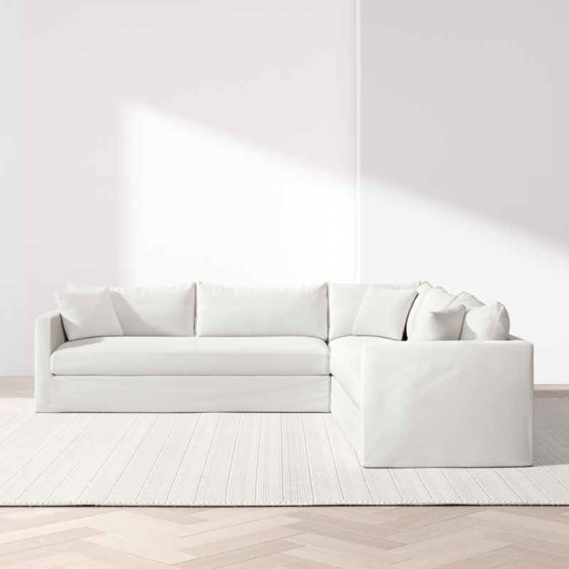 Willow II 3-Piece L-Shaped Slipcovered Bench Sectional Sofa - image 3 of 5