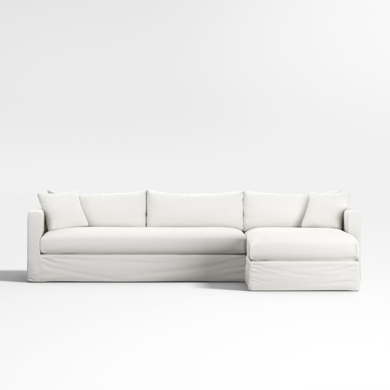 Willow II Slipcovered Bench Left-Arm Sofa 2-Piece Sectional - image 1 of 3