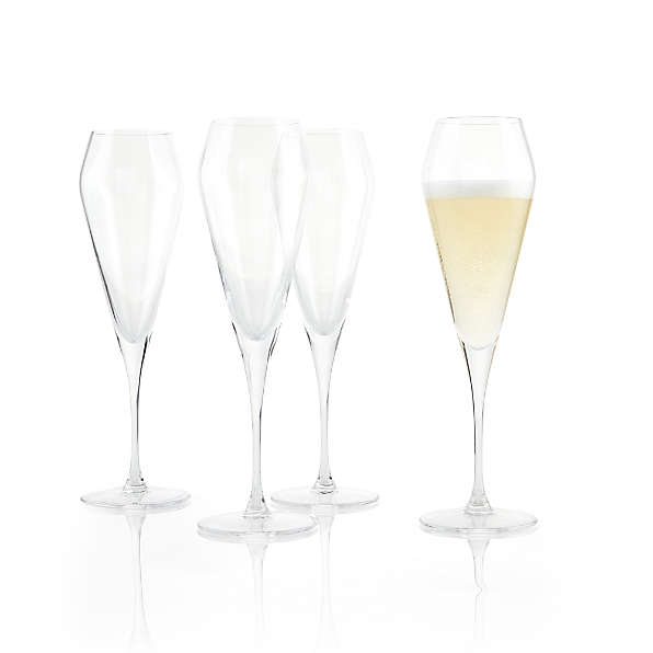 Crate and Barrel, Edge Champagne Glass, Set of 4 - Zola