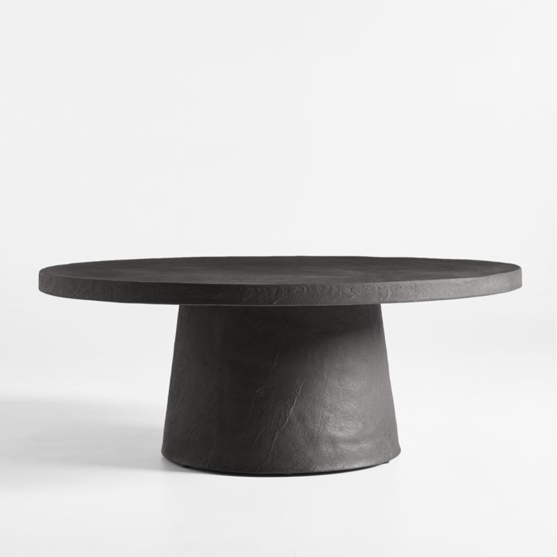 Willy Charcoal Concrete 44" Round Pedestal Coffee Table by Leanne Ford