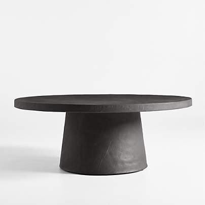 Willy Charcoal Brown Pedestal Coffee Table by Leanne Ford