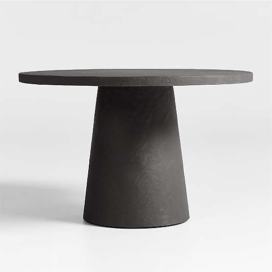 Willy 48" Charcoal Brown Pedestal Dining Table by Leanne Ford
