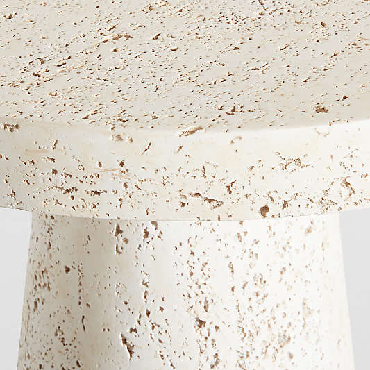 Willy Faux Travertine Resin End Table by Leanne Ford