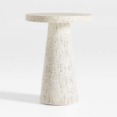 Willy Faux Travertine Resin End Table by Leanne Ford