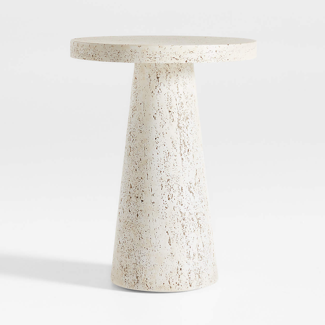 Willy Faux Travertine Resin End Table by Leanne Ford Crate & Barrel