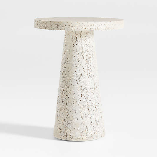 Willy Faux Travertine Resin End Table by Leanne Ford