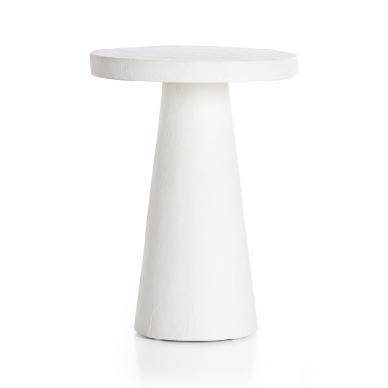 Willy White Plaster Pedestal Side Table - image 16 of 24