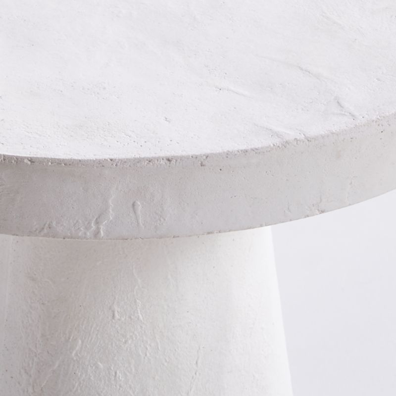 Willy White Plaster Pedestal Side Table - image 17 of 24