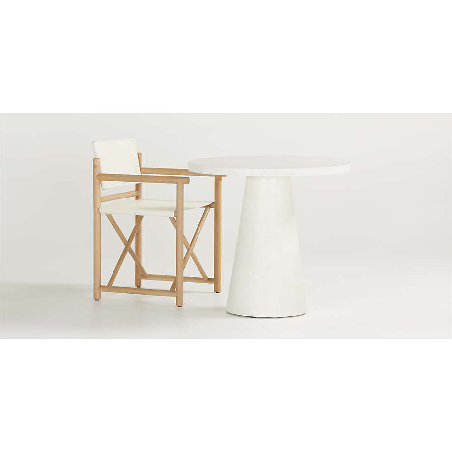 willy white plaster pedestal bistro table