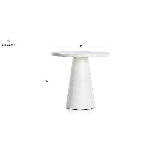 Willy White Plaster Pedestal 32" Bistro Table by Leanne Ford