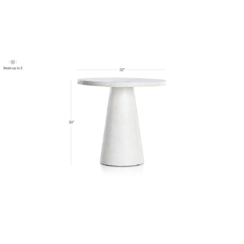 Willy White Plaster Pedestal 32" Bistro Table by Leanne Ford