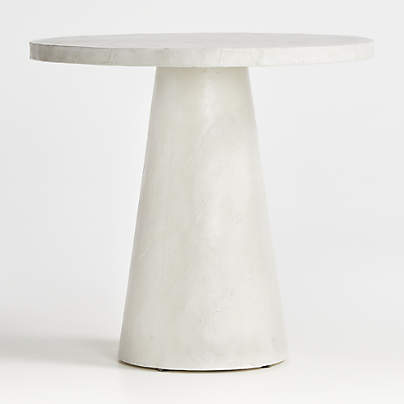 Willy White Plaster Pedestal 32" Bistro Table by Leanne Ford