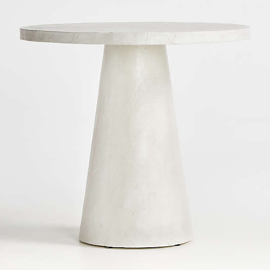 Willy White Plaster Pedestal 32" Bistro Table by Leanne Ford