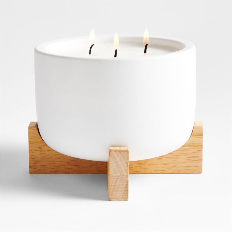 Wilmette 3-Wick Citronella Candle with Wooden Stand - image 0 of 5