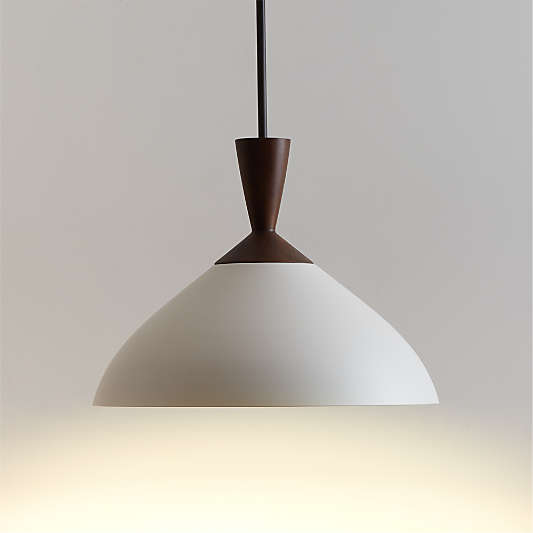 Wilson Mid-Century White Metal Pendant Light