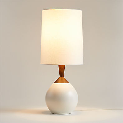 View Wilson Mid-Century White Metal Table Lamp 28.5" details
