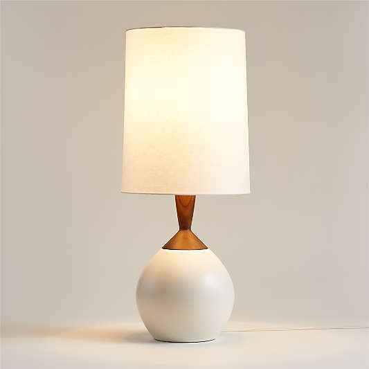 Wilson Mid-Century White Metal Table Lamp 28.5"