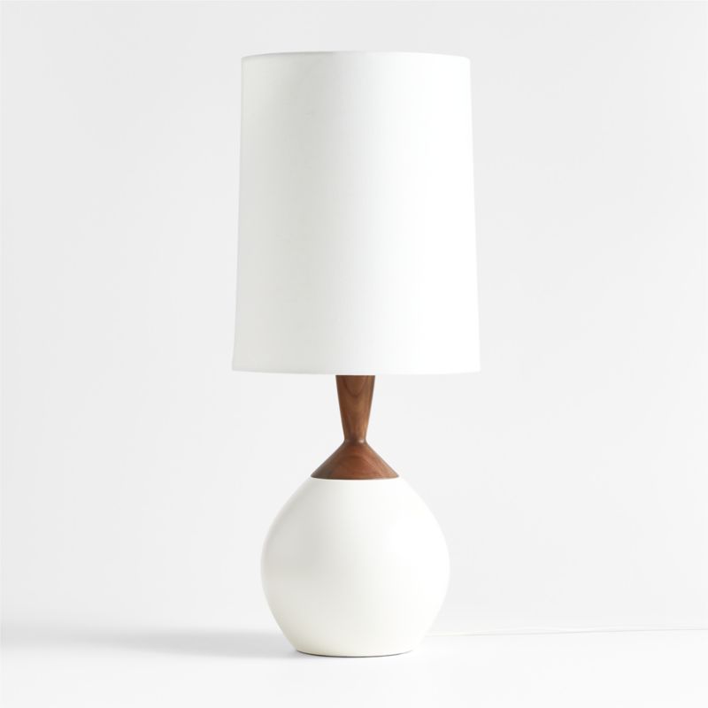 Wilson Mid-Century White Metal Table Lamp