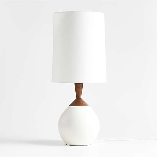 Wilson Mid-Century White Metal Table Lamp 28.5"