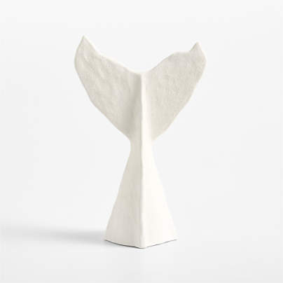 Wiluna White Ceramic Decorative Whale Tale