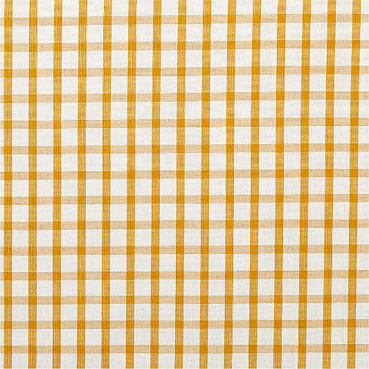 63" Yellow Organic Cotton Windowpane Plaid Curtain Panel