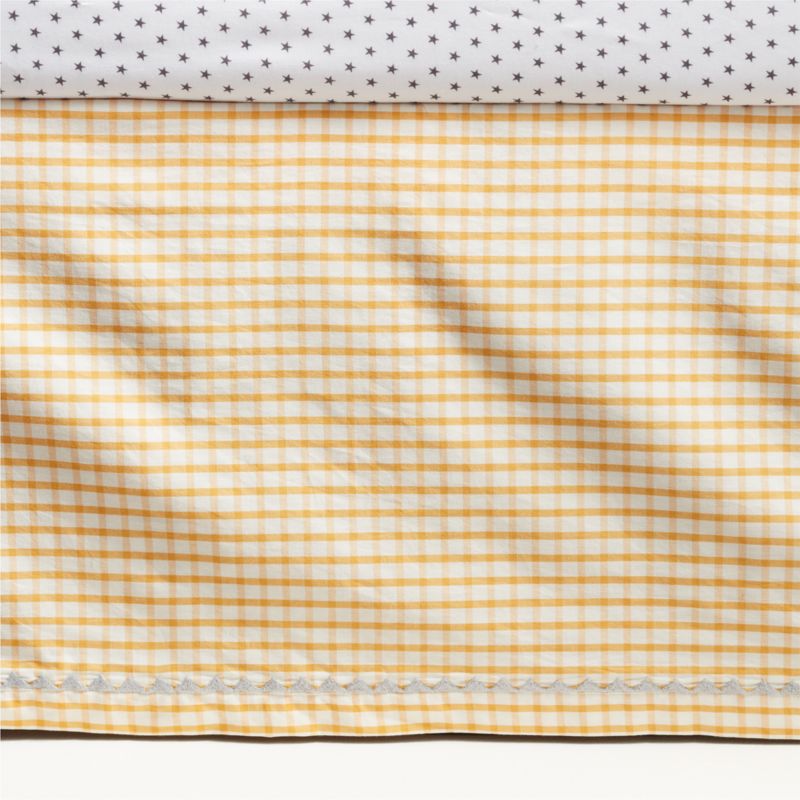 Yellow Windowpane Plaid Organic Cotton Baby Crib Skirt - image 0 of 2