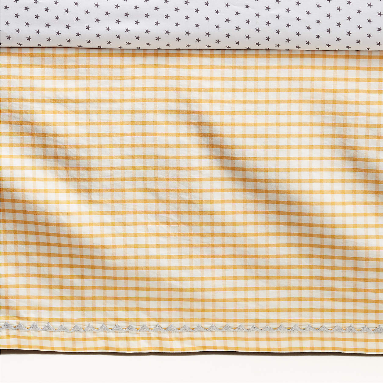 Yellow Windowpane Plaid Organic Cotton Baby Crib Skirt + Reviews
