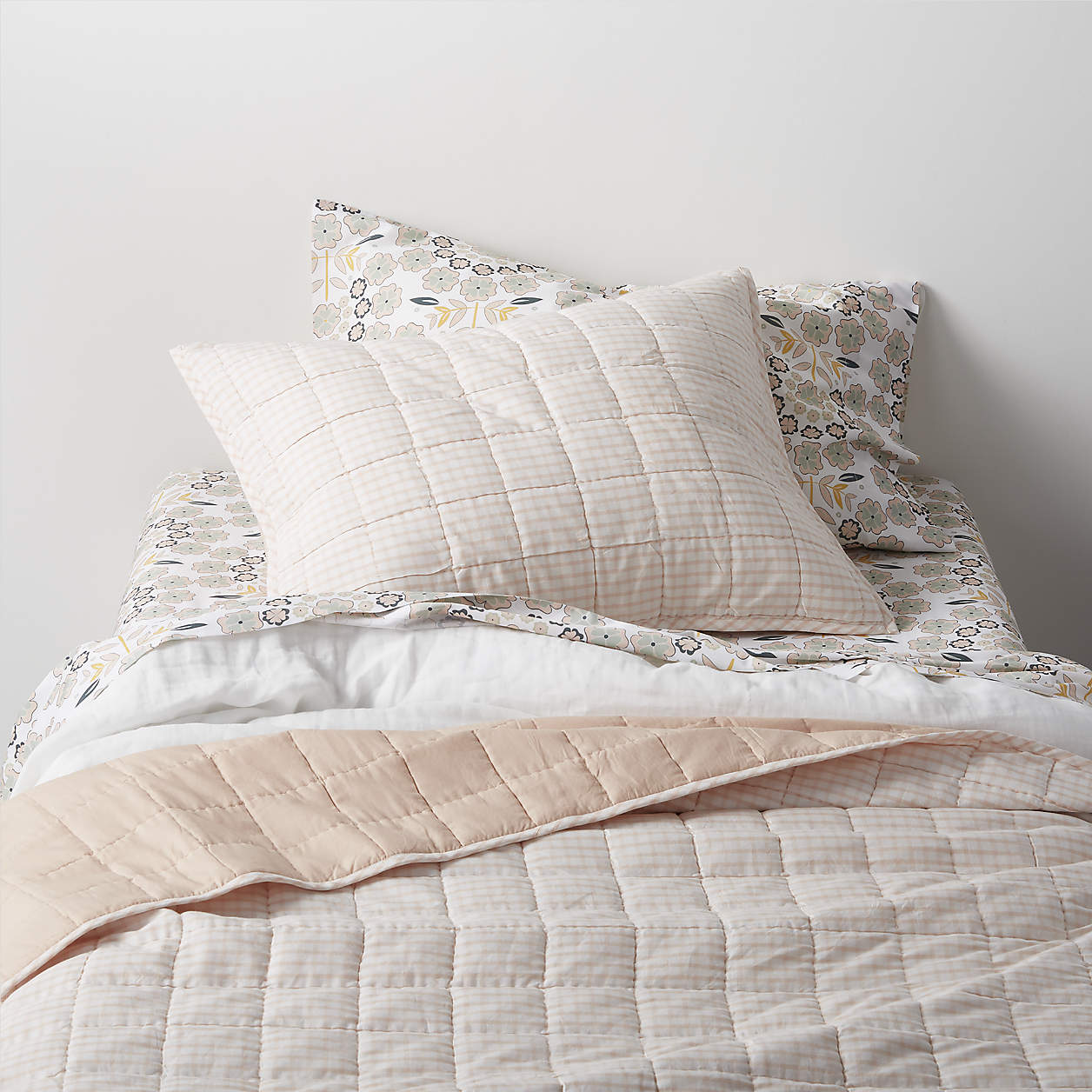 Kids Pink Windowpane Plaid Cotton Full/Queen Quilt + Reviews Crate