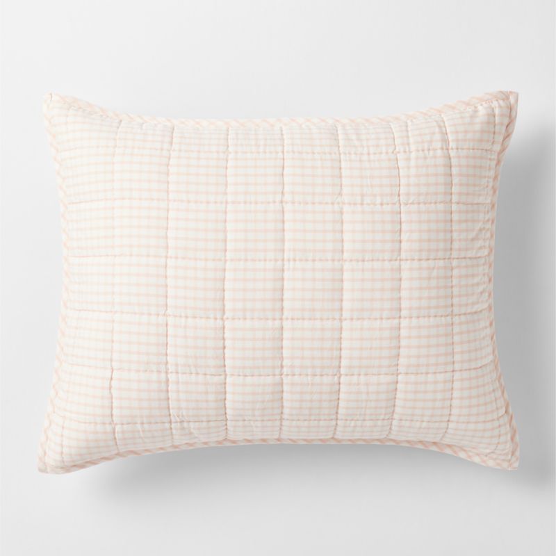 Viewing product image Kids Pink Windowpane Plaid Cotton Pillow Sham - image 1 of 3