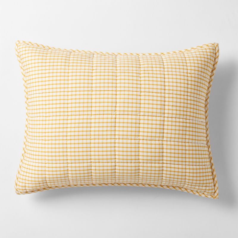 Viewing product image Kids Yellow Windowpane Plaid Cotton Pillow Sham - image 1 of 3