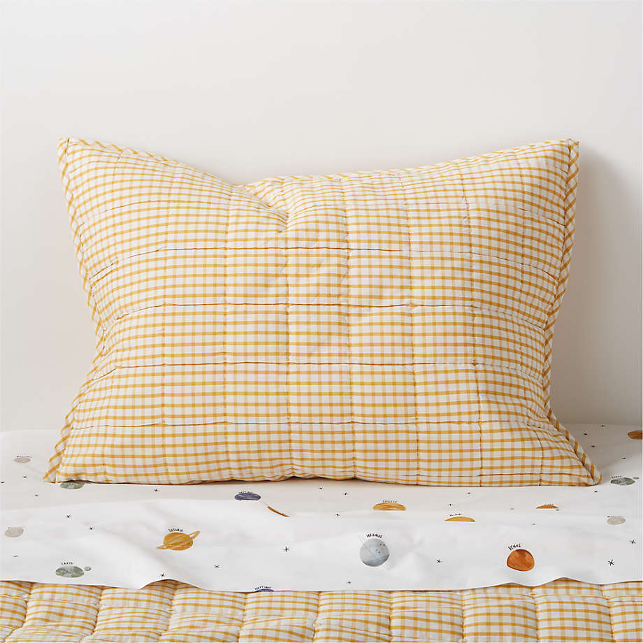 Kids Yellow Windowpane Plaid Cotton Pillow Sham Reviews Crate