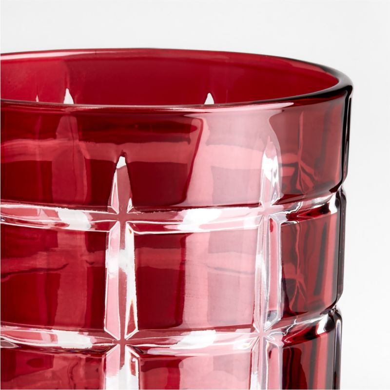 Windowpane 11-Oz. Red Double Old-Fashioned Glass - image 4 of 6