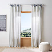 96" Blue Tie Muslin Organic Cotton Curtain Panel