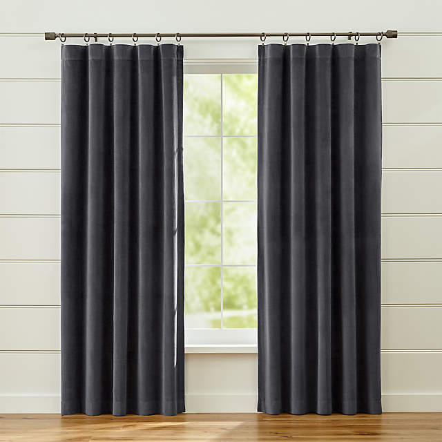 Windsor Dark Grey Curtains Crate And, Black And Grey Curtains